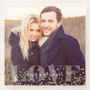 Dessous-de-verre En Verre Photo Love and Sparkles