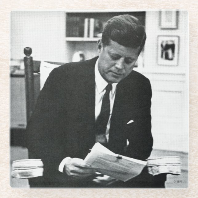 Dessous-de-verre En Verre Photographie de John F. Kennedy 2 (Devant)