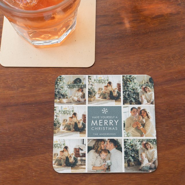 Dessous-de-verre En Verre Photos Multi Holiday | Merry Christmas | (Créateur téléchargé)