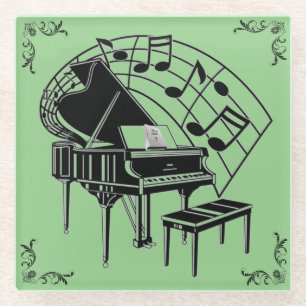 DESSOUS-DE-VERRE EN VERRE PIANO