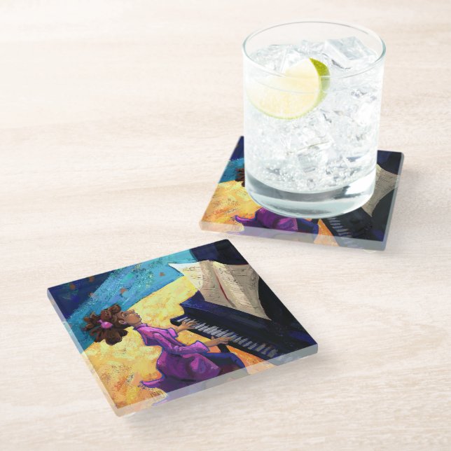 Dessous-de-verre En Verre Piano Concert Art (Incliné)