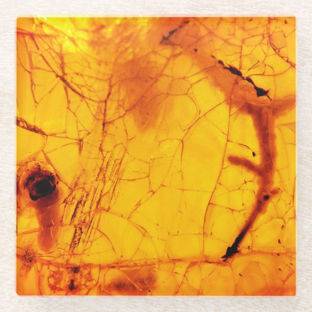 Dessous-de-verre En Verre Pierre d'ambre d'or (Devant)