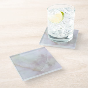 Dessous-de-verre En Verre Pierre et cristal d'agate fluide abstraite de luxe