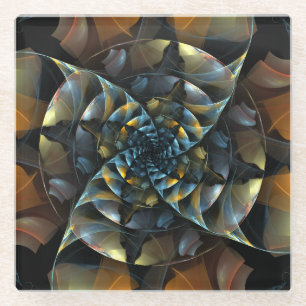 Dessous-de-verre En Verre Pinwheel Art Abstrait