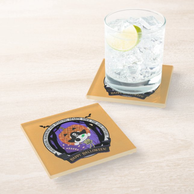 Dessous-de-verre En Verre Pirate squelette (Incliné)