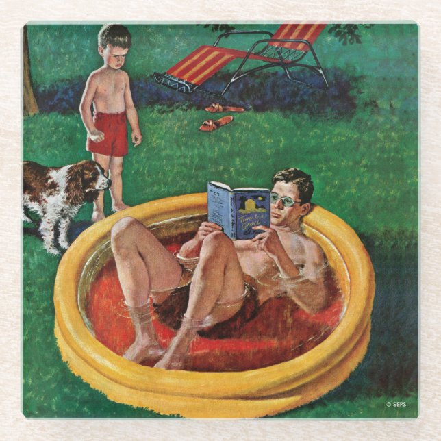 Dessous-de-verre En Verre Piscine d'attente (Devant)