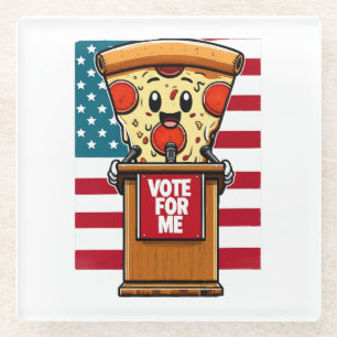 Dessous-de-verre En Verre pizza patriotique votez pour moi