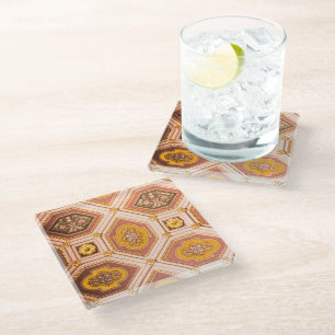 Dessous-de-verre En Verre Plafond hongrois rose jaune