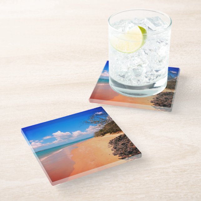 Dessous-de-verre En Verre Plage (Incliné)