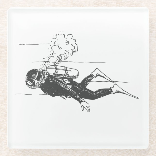 Dessous-de-verre En Verre Plongeur (Devant)