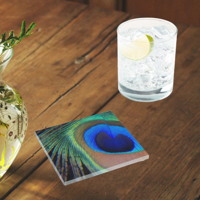 Dessous-de-verre En Verre Plume de paon coloré Eyespot (In Situ Glass)