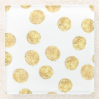 Dessous-de-verre En Verre Pointe Polka Dorée Tirée