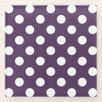 Pois blancs sur prune violette