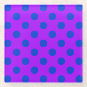 Dessous-de-verre En Verre Pois bleus sur violet