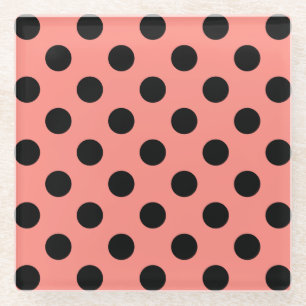 Dessous-de-verre En Verre Pois noirs à la pêche