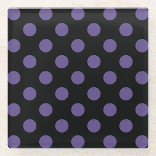 Dessous-de-verre En Verre Pois ultra violets en noir