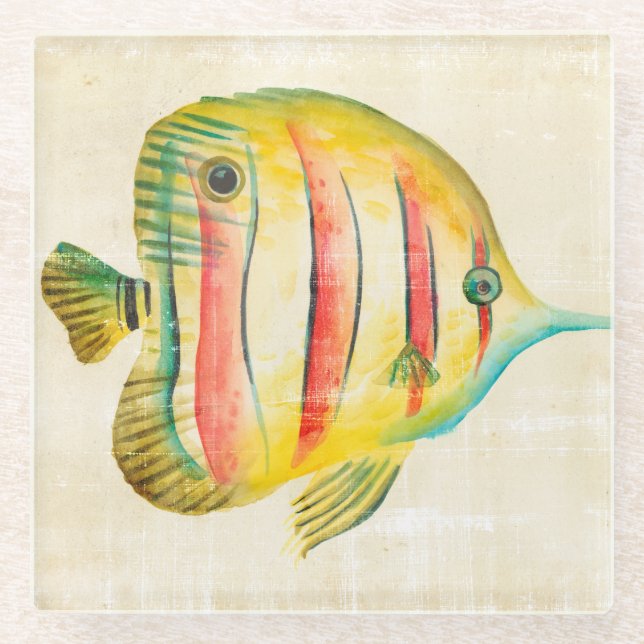 Dessous-de-verre En Verre Poisson coloré (Devant)