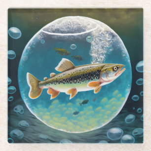 Dessous-de-verre En Verre Poisson de truite