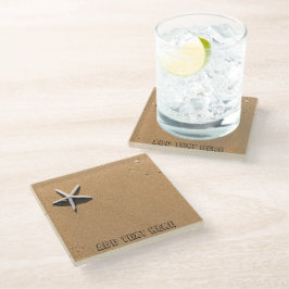 Dessous-de-verre En Verre Poisson Starfish sur Sandy Beach
