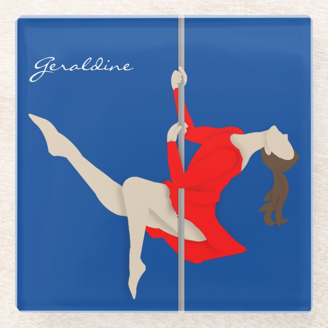 Dessous-de-verre En Verre Pole Fitness (Devant)