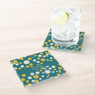 Dessous-de-verre En Verre Polka Dot Circles Pastel Motif