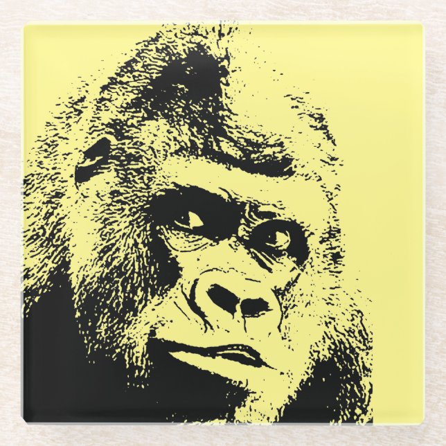 Dessous-de-verre En Verre Pop Art Gorilla (Devant)