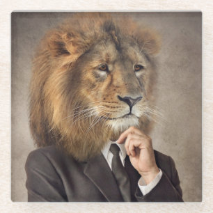 Dessous-de-verre En Verre Portrait d'un lion