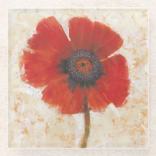 Dessous-de-verre En Verre Portrait rouge de pavot