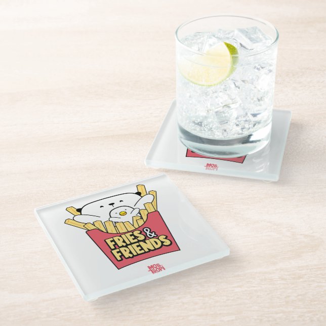 Dessous-de-verre En Verre Posavasos│Fries and friends (Incliné)