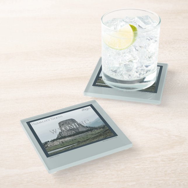 Dessous-de-verre En Verre Poster du Wyoming (Incliné)