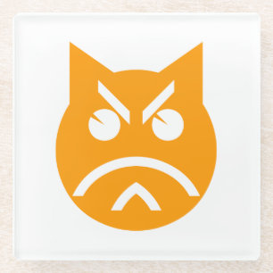 Dessous-de-verre En Verre Poussage Emoji Chat