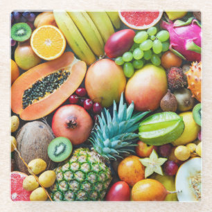 Dessous-de-verre En Verre Présentation délicieuse de fruits