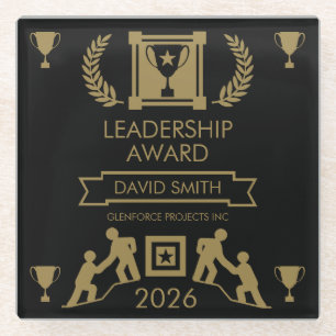 Dessous-de-verre En Verre Prix du leadership du personnel d'entreprise