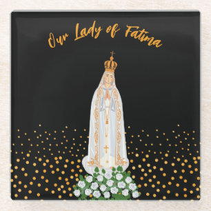Dessous-de-verre En Verre Procession de Notre-Dame de Fatima aux bougies