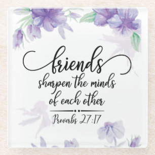 Dessous-de-verre En Verre Proverbes 27:17 Amis Sharpen the Minds