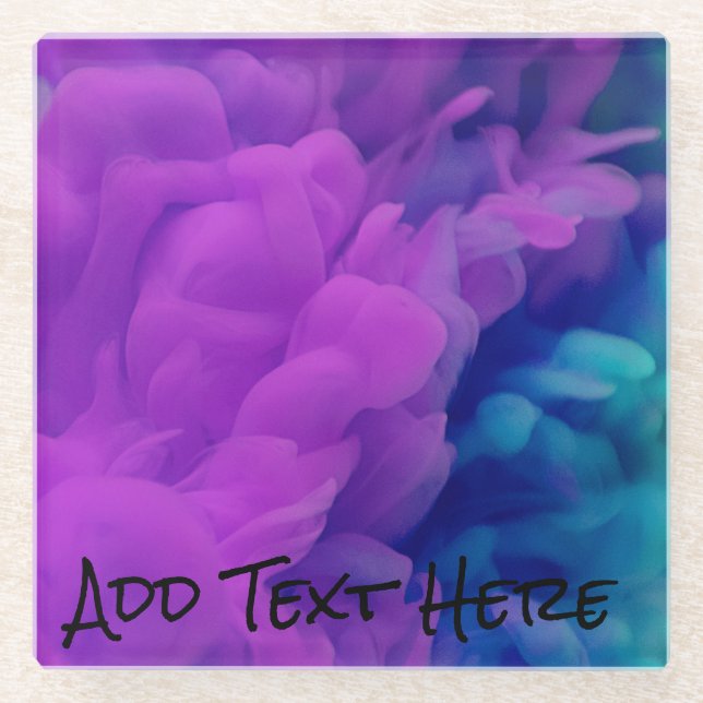 Dessous-de-verre En Verre Purple et Blue Digital Smoke (Devant)