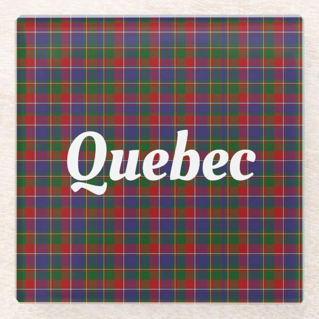 Dessous-de-verre En Verre Québec Tartan Plaid (Devant)