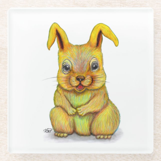 Dessous-de-verre En Verre Rabbit d'eau (Devant)