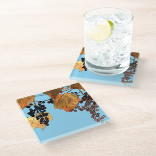 Dessous-de-verre En Verre Raisins de givre Art nouveau