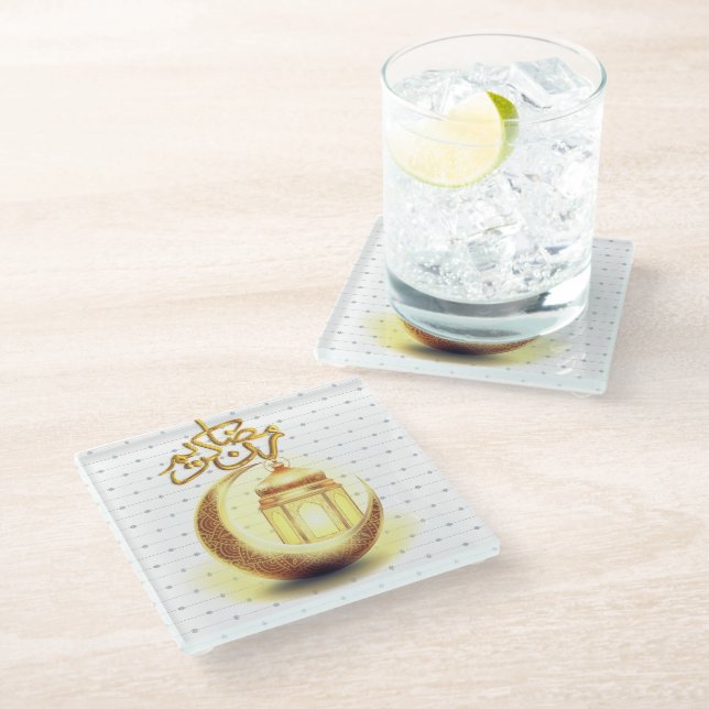 DESSOUS-DE-VERRE EN VERRE RAMADAN KAREEM (Incliné)