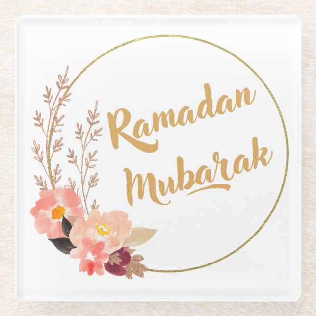 Dessous-de-verre En Verre Ramadan Mubarak 5 (Devant)