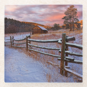 Dessous-de-verre En Verre Ranch de neige