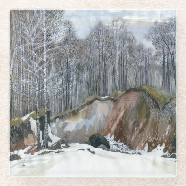 Dessous-de-verre En Verre Ravin neigeux (Devant)