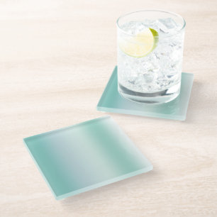Dessous-de-verre En Verre Rayures blanches menthe