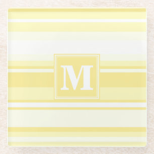 Dessous-de-verre En Verre Rayures jaune citron Monogram