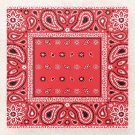 Dessous-de-verre En Verre Red bandana paisley bandanas pays rap hip hop f