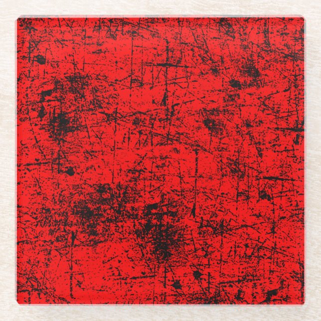 Dessous-de-verre En Verre Red Grunge (Devant)