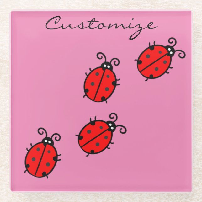 Dessous-de-verre En Verre Red Ladybugs Crawling Thunder_Cove (Devant)