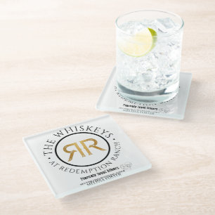 Dessous-de-verre En Verre Rédemption Ranch Whiskeys Logo Dessous de verre en