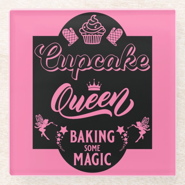 Dessous-de-verre En Verre Reine Cupcake (Devant)